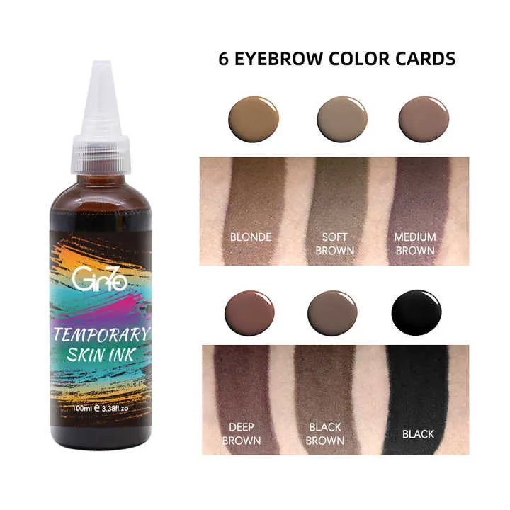 جل صبغة الحواجب والحناء المقاوم للماء ، أصباغ طويلة الأمد ، جل تقشير الحواجب Waterproof Henna Eyebrow Dye Gel, Long-lasting Pigments, Eyebrow Peel-Off Gel