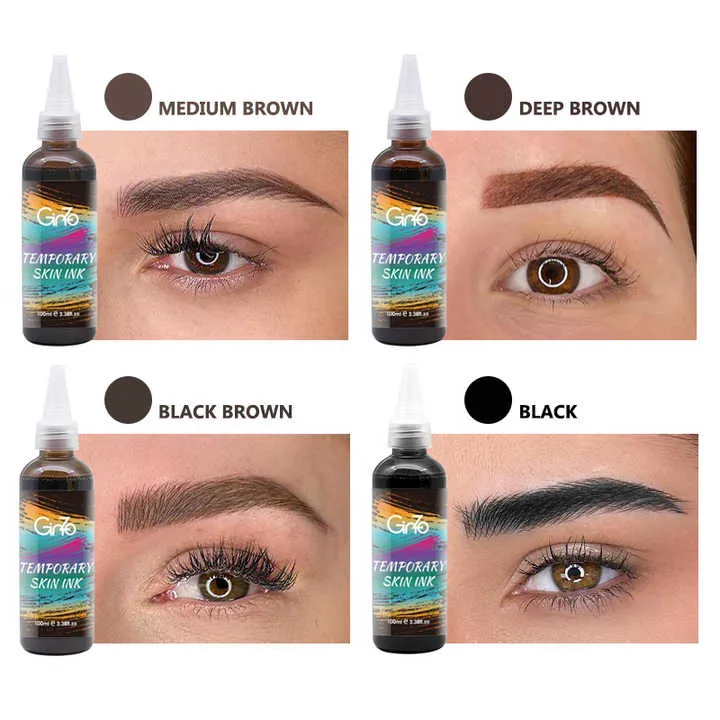 جل صبغة الحواجب والحناء المقاوم للماء ، أصباغ طويلة الأمد ، جل تقشير الحواجب Waterproof Henna Eyebrow Dye Gel, Long-lasting Pigments, Eyebrow Peel-Off Gel