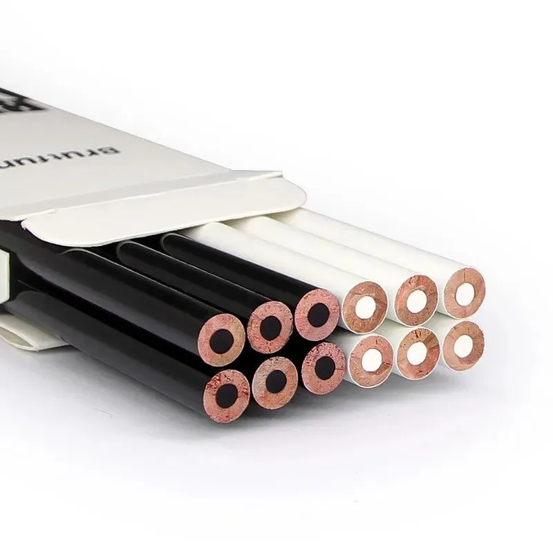 12 Pieces Black White Colour Pencils Permanent Drawing Pencil Set