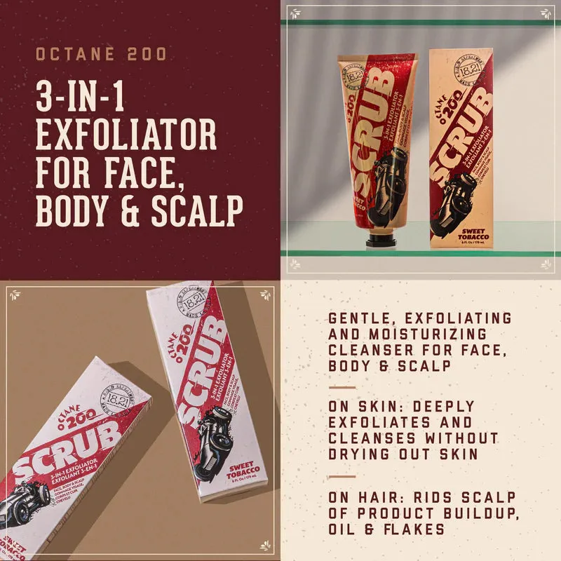 18.21 Man Made Octane 200 Face & Scalp Scrub Sweet Tobacco 6oz
