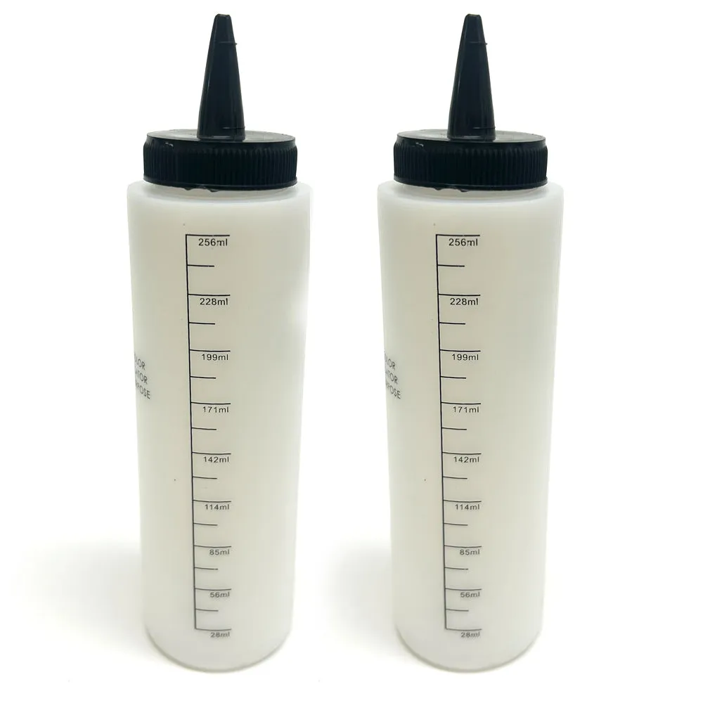 2 Hair Color Applicator Bottles 8 Oz Fluid Mix Coloring Toners Cosmetic Salon !