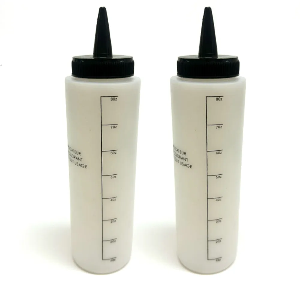 2 Hair Color Applicator Bottles 8 Oz Fluid Mix Coloring Toners Cosmetic Salon !