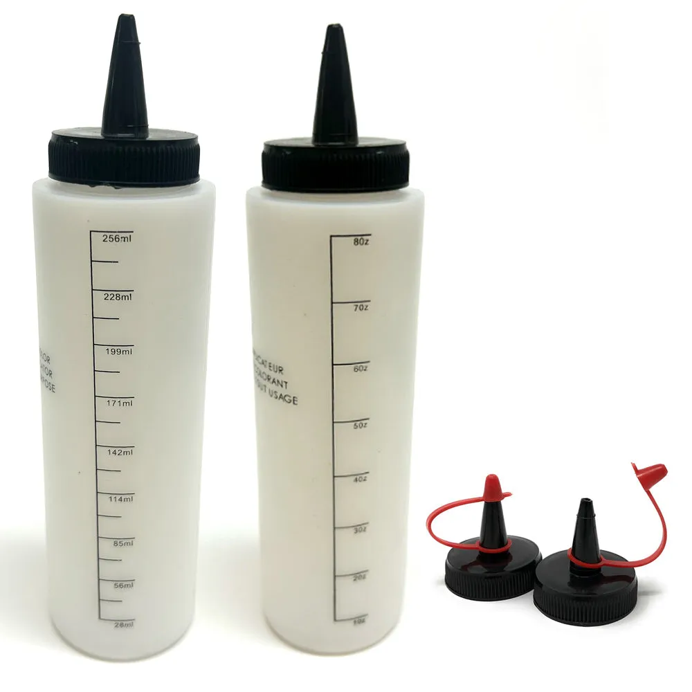 2 Hair Color Applicator Bottles 8 Oz Fluid Mix Coloring Toners Cosmetic Salon !