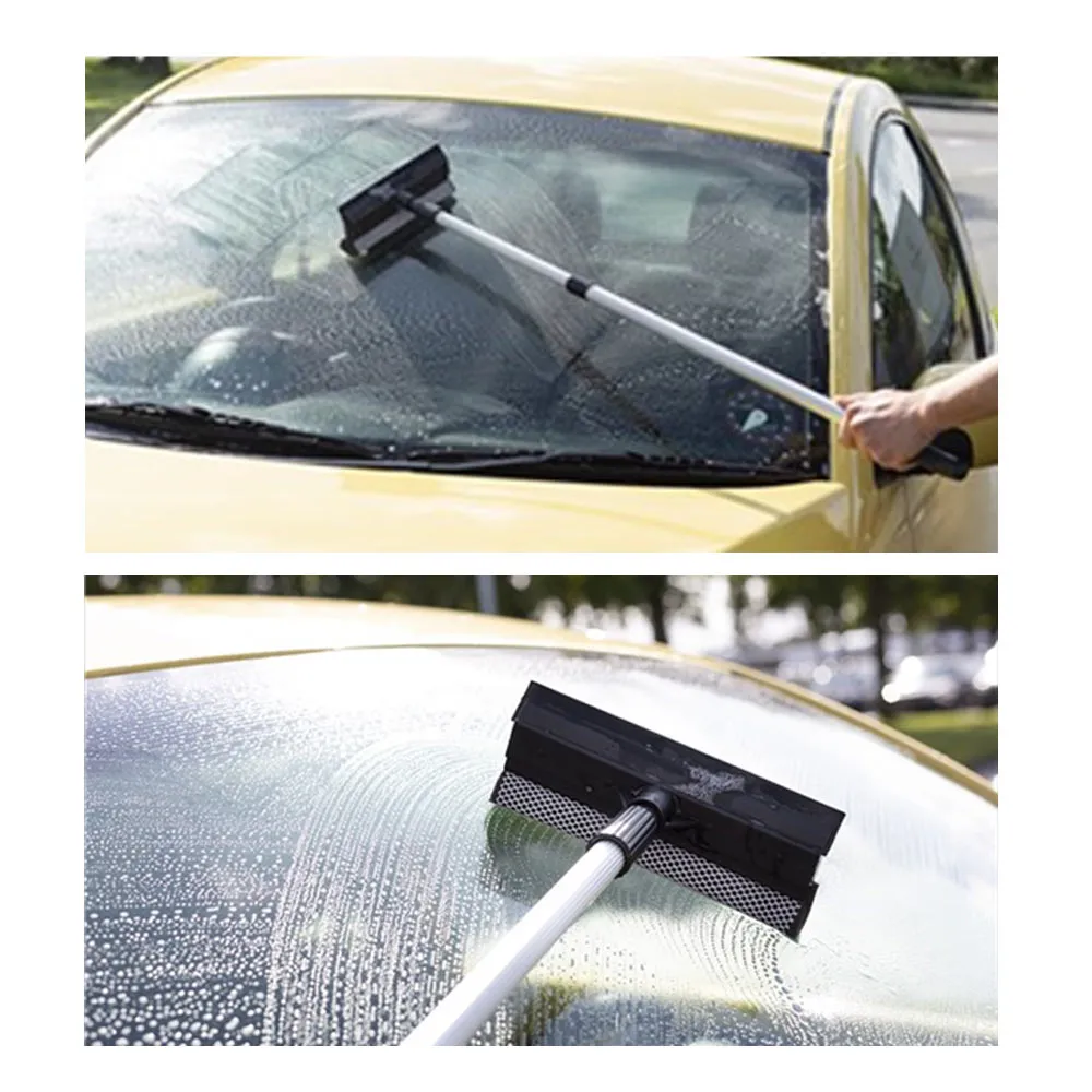 Extendable Window Cleaner Telescopic Squeegee Wiper Long Handle Washer Scrubber
