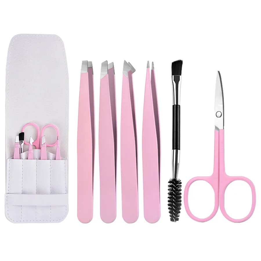 Precision Eyebrow Tweezer Set with Curved Scissors