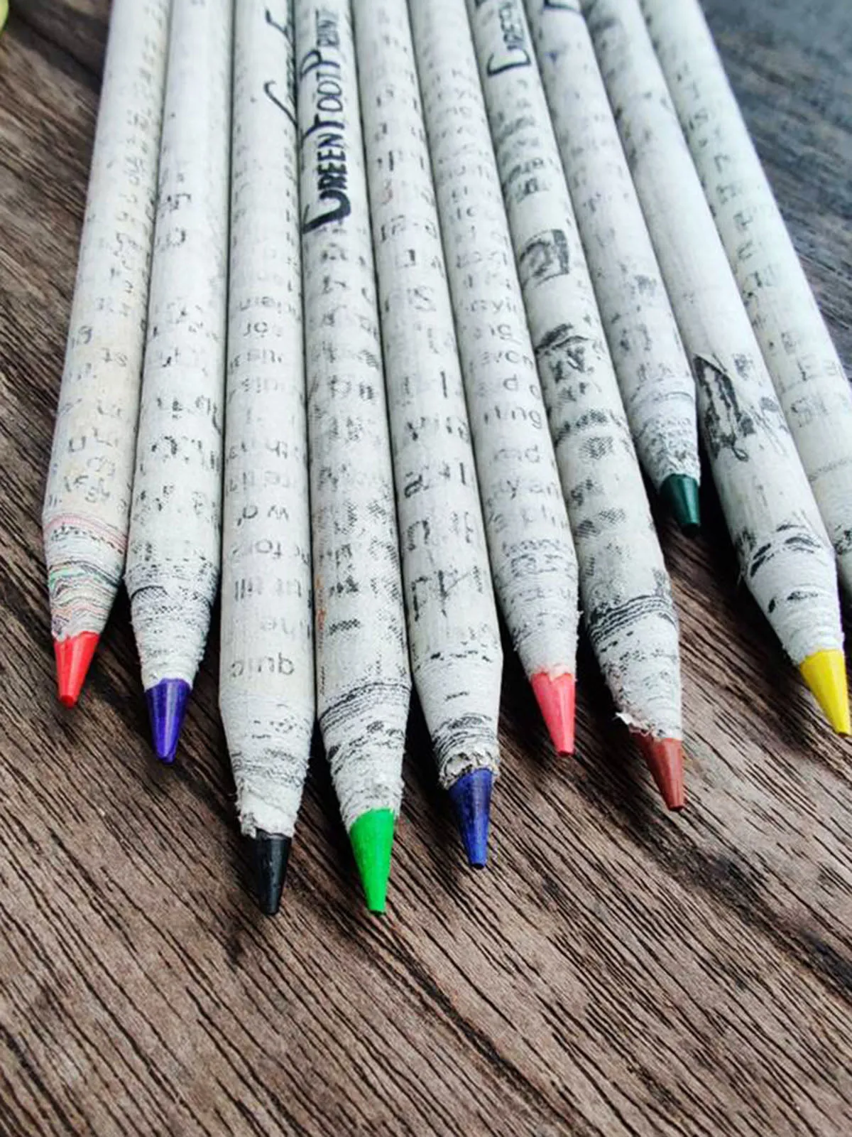 Recycled Newspaper Plantable Seed Color Pencils - Pack Of 10