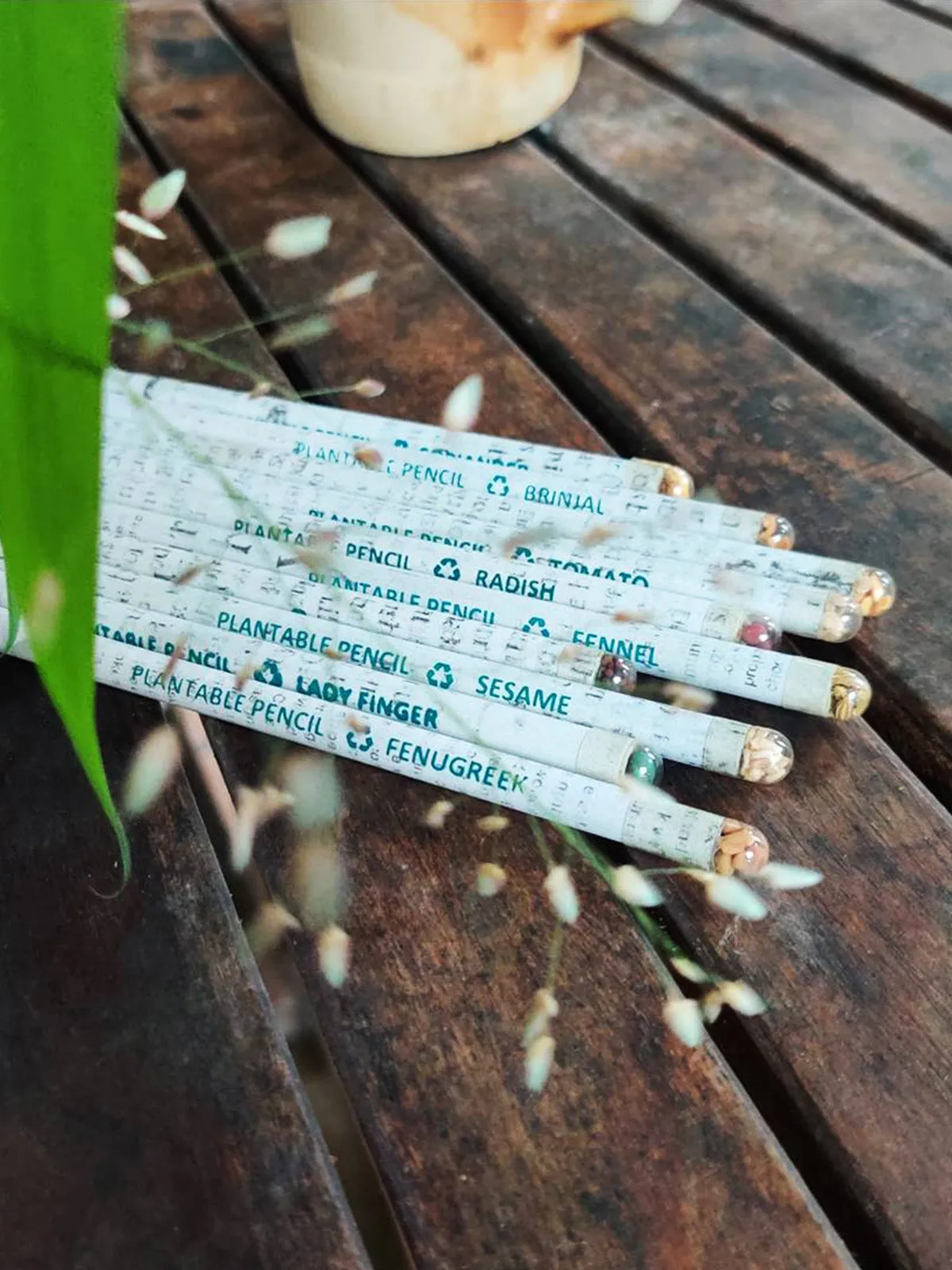 Recycled Newspaper Plantable Seed Color Pencils - Pack Of 10