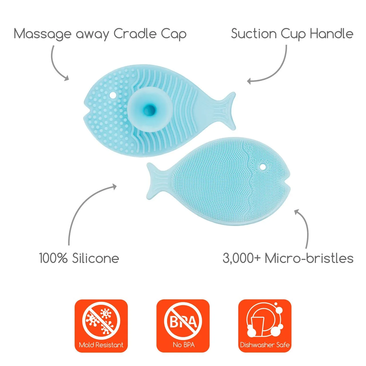 Silicone Mini Bath Scrub - Aqua Fish by InnoBaby